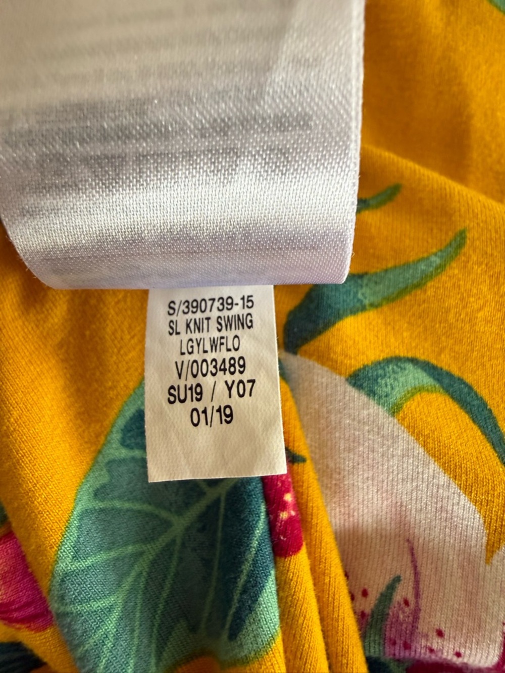 Old Navy Mustard Floral Sleeveless Swing Dress Tropical Boho Summer Mini Size S - Picture 8 of 12